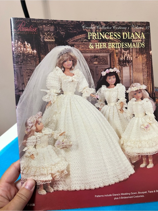 Other - 4/$100 Princess Diana Bridal Doll Crochet Pattern Booklet - Ivory Wedding Gown